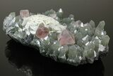 Hedenbergite Quartz With Pink Fluorite Octahedrals - Mongolia #173037-3